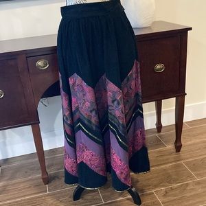 🔥 Suttles & Seawinds Vintage '94 Black Pinwale Corduroy w/ Pieced Fabric Skirt